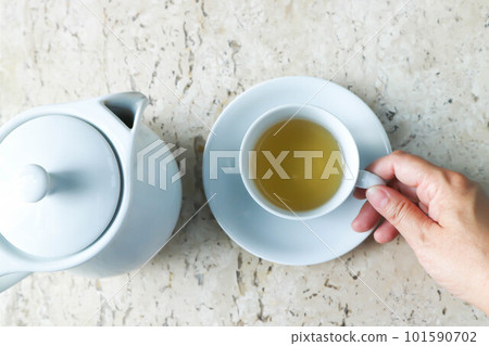 tea , tea cup and tea pot or kettle tea , tea cup and tea pot or kettle 101590702