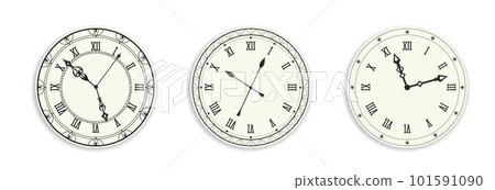 Old clocks and watches with vintage look design Old clocks and watches with vintage look design 101591090