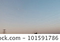 Early morning landscape with the moon 101591786