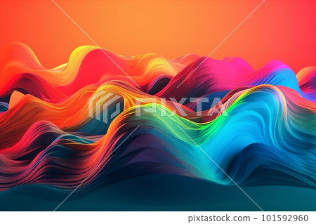 background geometric neon pink flow colorful generative ai liquid color graphic decorative shape. Generative AI. 101592960
