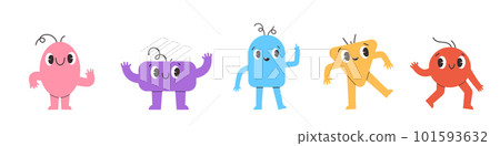 Set of Various bright basic Geometric Figures with face emotions, hands and legs. Funny geometry figures for childish preschool maths. Elementary math education. flat vector illustrations Set of Various bright basic Geometric Figures with face emotions, hands and legs. Funny geometry figures for childish preschool maths. Elementary math education. flat vector illustrations 101593632