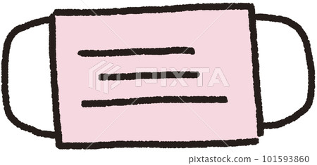 Front illustration of a simple non-woven mask 101593860