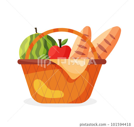 Picnic baskets straw isolated vector illustration Picnic baskets straw isolated vector illustration 101594418