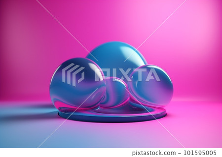 background illustration flowing flow line digital purple colours blue pattern wavy element. Generative AI. 101595005