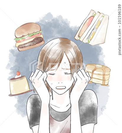 woman holding back her appetite 101596189