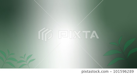 Illustration of green leaves on gradient green background 101596289