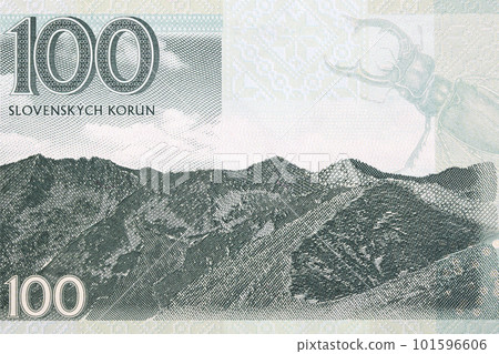 Mountain view from Slovak money Mountain view from Slovak money 101596606