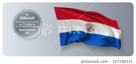 Paraguay independence day vector banner, greeting card. Paraguay independence day vector banner, greeting card. 101598331