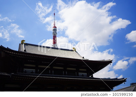 大修後的增上寺和東京鐵塔 101599150