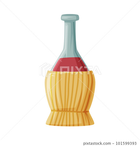 Glass of Georgian Wine in Bottle as Cultural Symbol and Country Attribute Vector Illustration 101599393