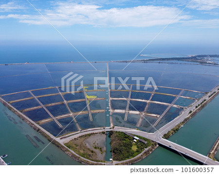 Aerial photo of Qinkunshen Salt Fields in Tainan. Aerial photo of Qinkunshen Salt Fields in Tainan. 101600357