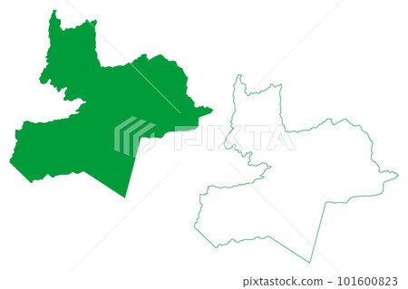 Viana municipality (Espirito Santo state, Municipalities of Brazil, Federative Republic of Brazil) map vector illustration, scribble sketch Viana map 101600823