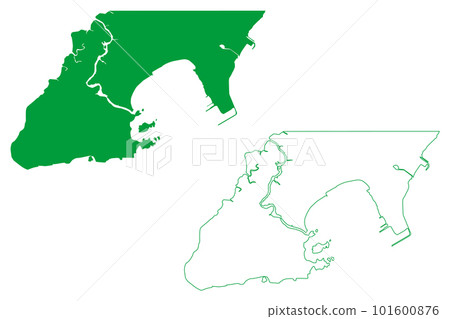 Vitoria municipality (Espirito Santo state, Municipalities of Brazil, Federative Republic of Brazil) map vector illustration, scribble sketch map Vitoria municipality (Espirito Santo state, Municipalities of Brazil, Federative Republic of Brazil) map vector illustration, scribble sketch map 101600876