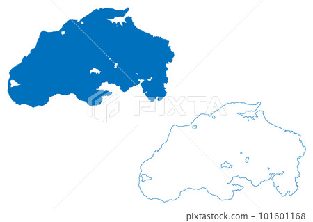 Lake Valencia (South America, Bolivarian Republic of Venezuela) map vector illustration, scribble sketch Lago de Tacarigua map 101601168