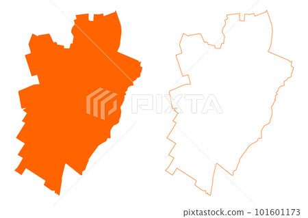 Assen City and Municipality (Kingdom of the Netherlands, Holland, Drenthe province) map vector illustration, scribble sketch Assen map 101601173