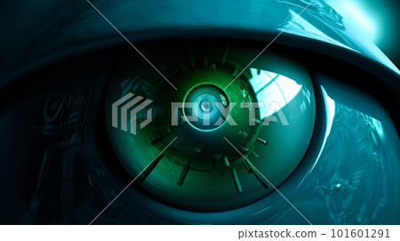 人工智能機器人眼睛特寫“人工智能生成的圖像” 101601291