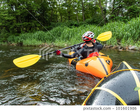 Packraft down river Packraft down river 101601986