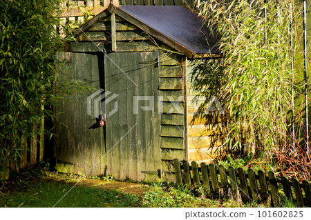 Old Garden Shed in Winter Afternoon Sunshine Old Garden Shed in Winter Afternoon Sunshine 101602825