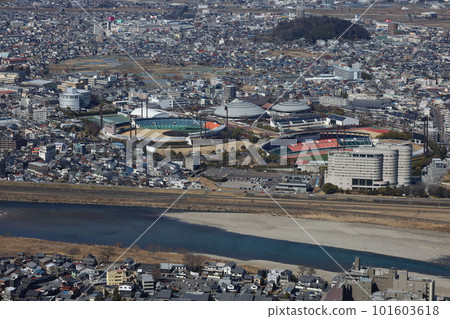 View of Gifu Memorial Center Nagaragawa Stadium from Kinkasan View of Gifu Memorial Center Nagaragawa Stadium from Kinkasan 101603618