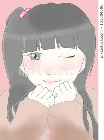 一個眨眼的女孩的插圖 101604686