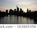 Frankfurt city at sunset 101605356