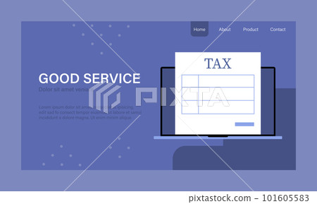 Good Service Tax. Taxation concept, tax form on laptop Good Service Tax. Taxation concept, tax form on laptop 101605583
