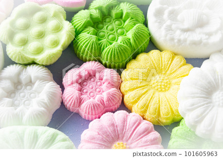 A lot of Bon sweets, Japanese sweets, Rakugan, Obon sweets, lotus and chrysanthemum sweets 101605963