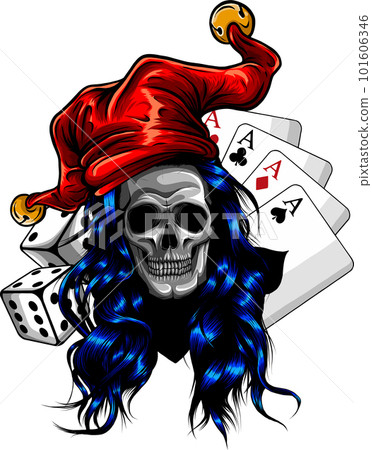 skull head vector illustration on white background 101606346