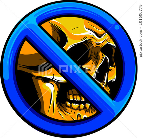 Forbidding sign with skull vector illustration on white background 101606779