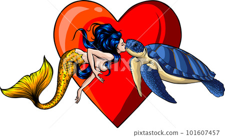 vector illustration of Beautiful young mermaid design vector illustration of Beautiful young mermaid design 101607457