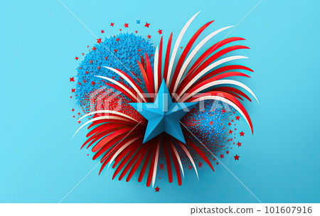Star shape decoration with 4th July theme. 101607916