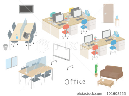 手繪辦公室插圖集（彩色/無輪廓） 101608233
