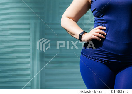 Embracing Body Neutrality. Body neutrality body positivity movement, which emphasizes being neutral towards ones body, neither overly positive nor negative. Outdoor portrait of fitness curvy woman Embracing Body Neutrality. Body neutrality body positivity movement, which emphasizes being neutral towards ones body, neither overly positive nor negative. Outdoor portrait of fitness curvy woman 101608532
