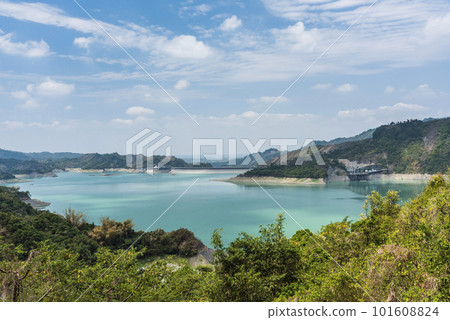 The scenery of Nanhua Reservoir in the morning. it's a famous attraction in Tainan, Taiwan. View of Nanhua Reservoir in Tainan, Taiwan. The scenery of Nanhua Reservoir in the morning. it's a famous attraction in Tainan, Taiwan. View of Nanhua Reservoir in Tainan, Taiwan. 101608824