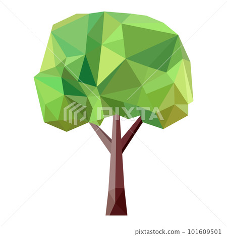 Abstract low poly tree icon isolated. Geometric polygonal style. 3d low poly. 101609501