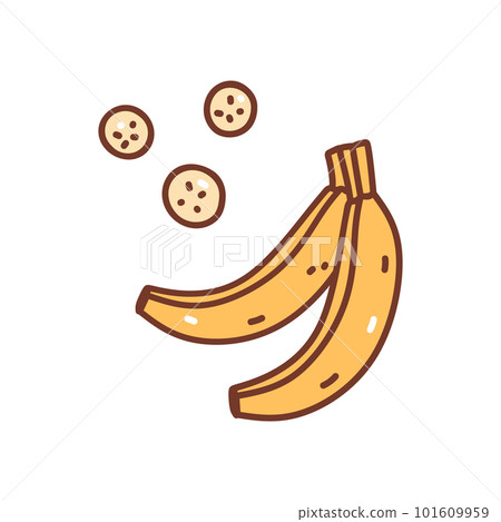 Cute bananas isolated on white background 101609959
