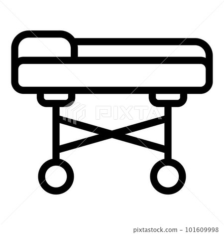 Medical bed icon. Outline medical bed vector icon for web design isolated on white background 101609998