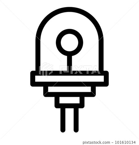 Led light diode icon. Outline led light diode vector icon for web design isolated on white background 101610134