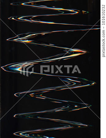 Glitch overlay. Distressed screen. Analog noise. Orange blue color wave artifacts dust scratches stains texture on dark black illustration abstract background. Glitch overlay. Distressed screen. Analog noise. Orange blue color wave artifacts dust scratches stains texture on dark black illustration abstract background. 101610232