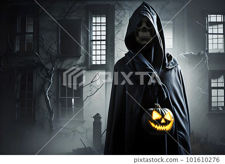Grim reaper during Halloween night 101610276
