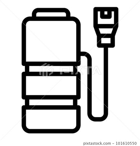 Plug charge battery icon. Outline plug charge battery vector icon for web design isolated on white background 101610550