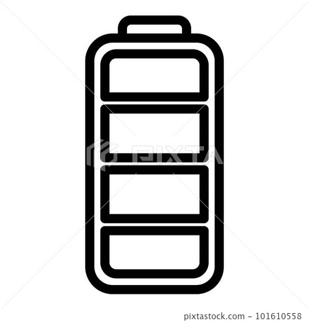 Full charge battery icon. Outline full charge battery vector icon for web design isolated on white background 101610558