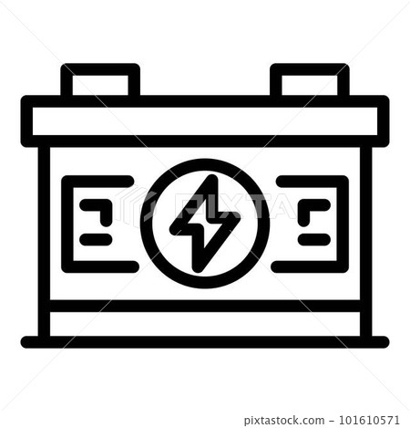 Full car battery icon. Outline full car battery vector icon for web design isolated on white background 101610571