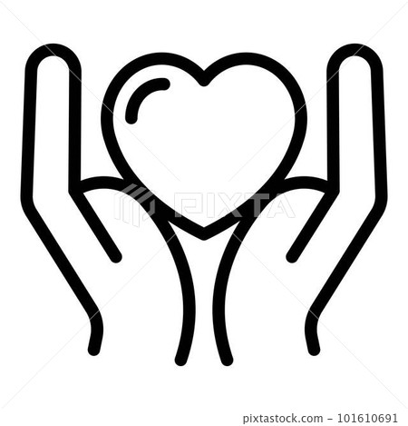 Keep care heart icon. Outline keep care heart vector icon for web design isolated on white background 101610691