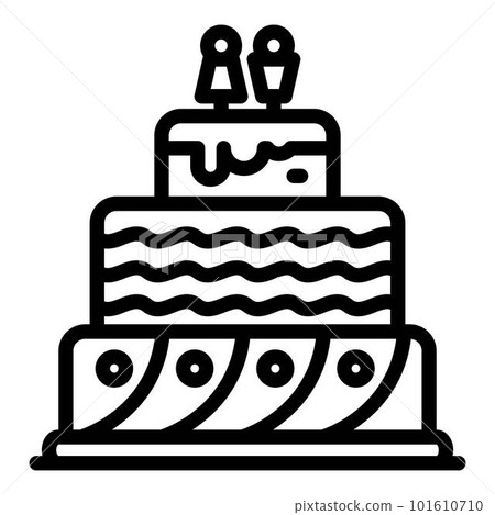 Wedding cake icon. Outline wedding cake vector icon for web design isolated on white background 101610710