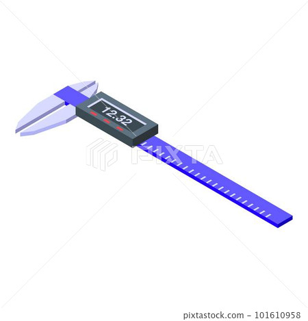Blue digital caliper icon. Isometric of blue digital caliper vector icon for web design isolated on white background 101610958