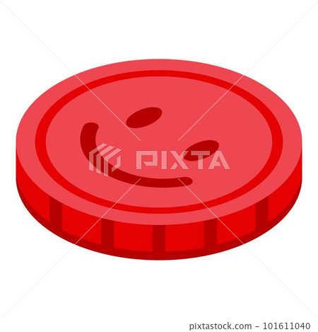 Emoji token icon. Isometric of emoji token vector icon for web design isolated on white background Emoji token icon. Isometric of emoji token vector icon for web design isolated on white background 101611040