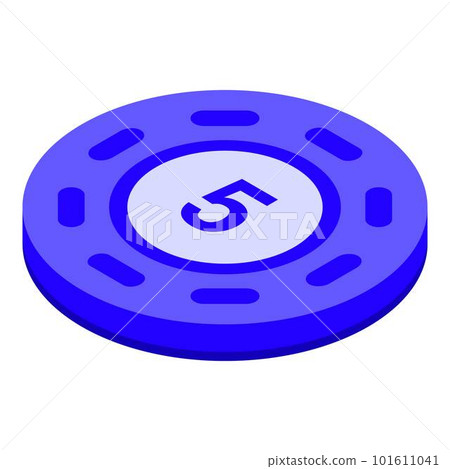 Token coin icon. Isometric of token coin vector icon for web design isolated on white background Token coin icon. Isometric of token coin vector icon for web design isolated on white background 101611041