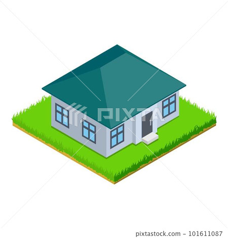 Rustic house icon. Isometric illustration of rustic house vector icon for web Rustic house icon. Isometric illustration of rustic house vector icon for web 101611087