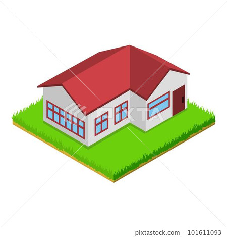Country cottage icon. Isometric illustration of country cottage vector icon for web 101611093